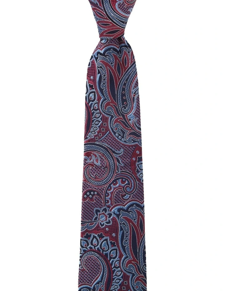 Pavone Paisley Silk Tie in Red image 1