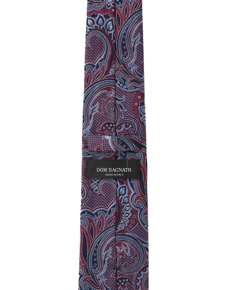 Pavone Paisley Silk Tie in Red image 2