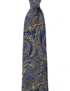 Pavone Paisley Silk Tie in Yellow