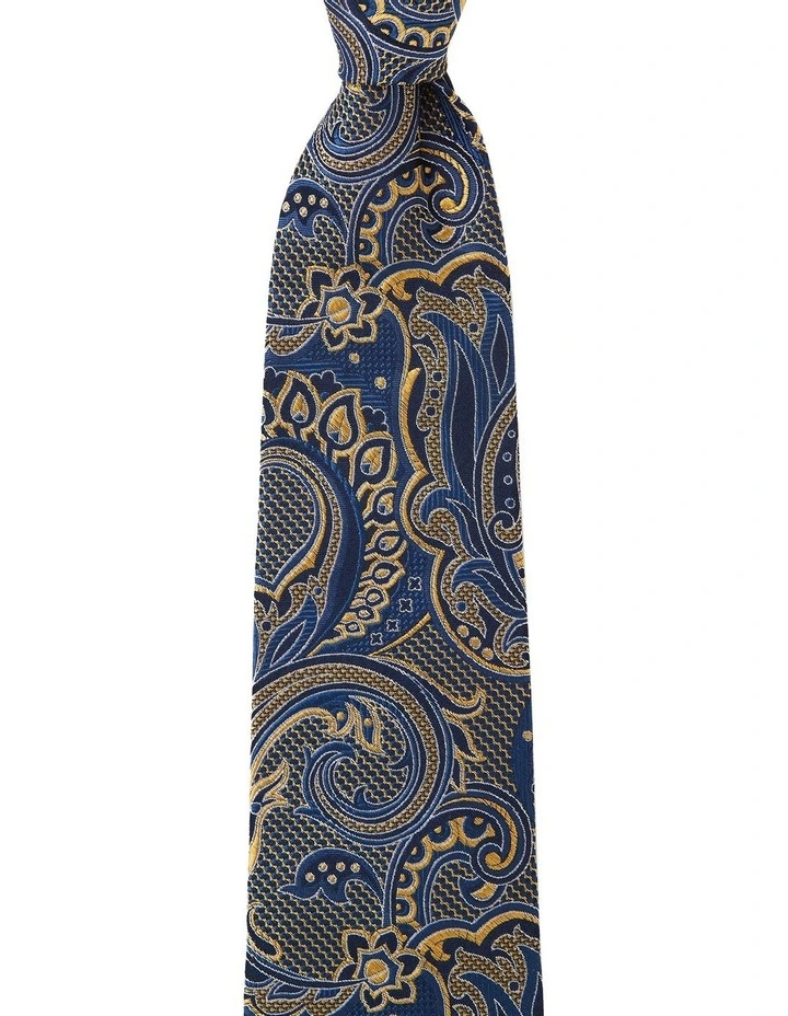 Pavone Paisley Silk Tie in Yellow image 1