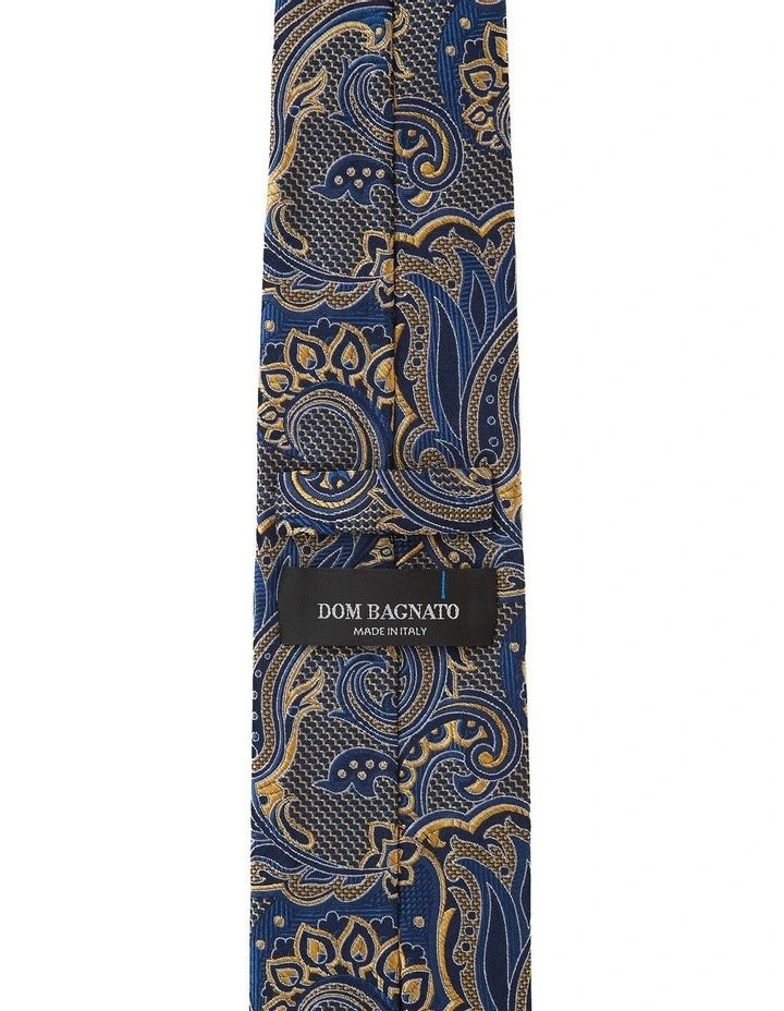 Pavone Paisley Silk Tie in Yellow image 2