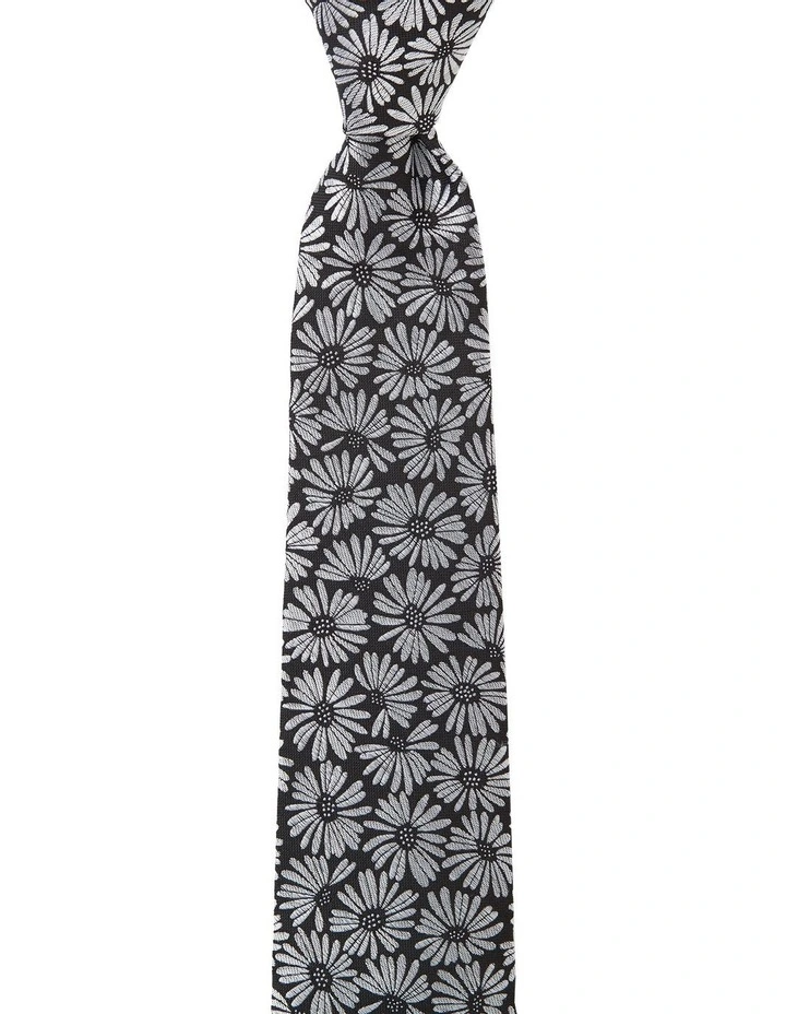 Calendula Silk Tie in Black image 1