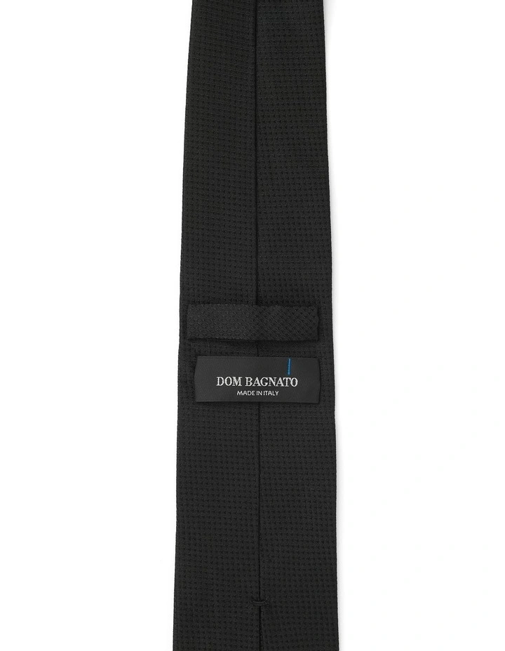 Triangoli Silk Tie In Black image 2