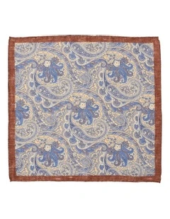 Lino Paisley Silk Pochette In Yellow