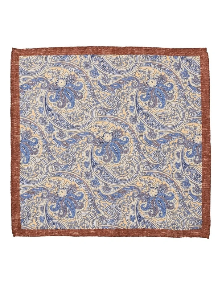 Lino Paisley Silk Pochette In Yellow image 1