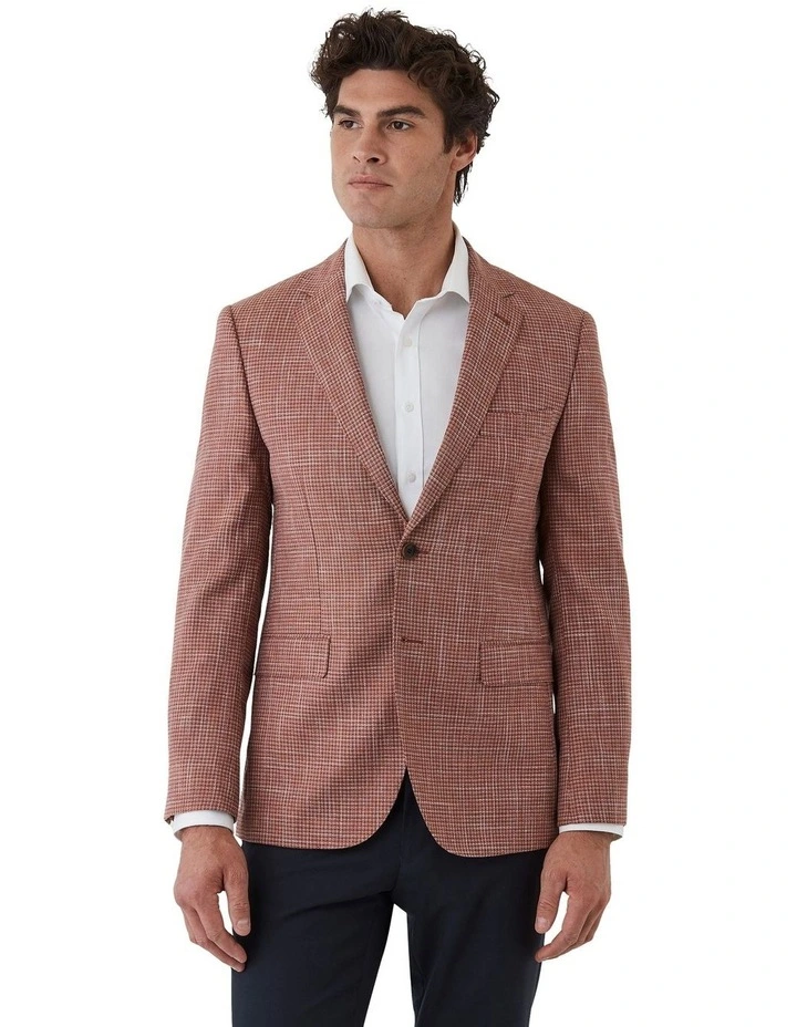 Angelo Tailored Fit Sports Jacket in Orange image 1