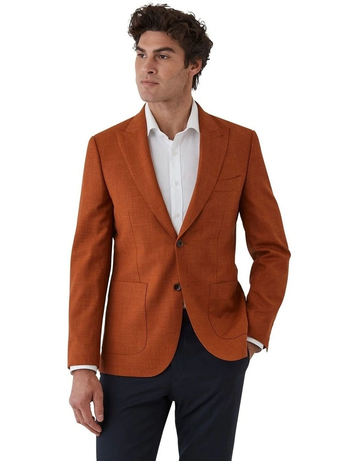 Lorenzo Tailored Fit Sports Jacket In Orange image 1