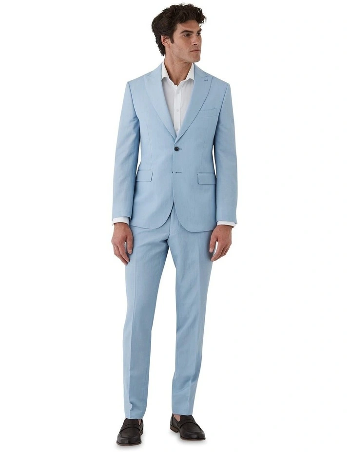 Fabio Tailored Fit Trouser in Light Blue image 5