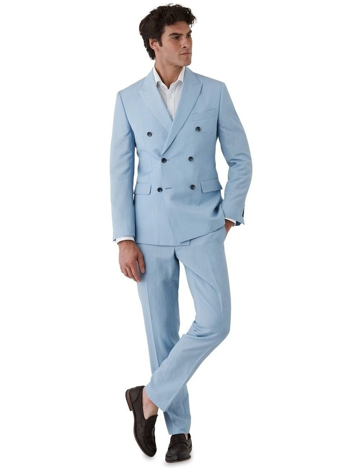 Fabio Tailored Fit Trouser in Light Blue image 6