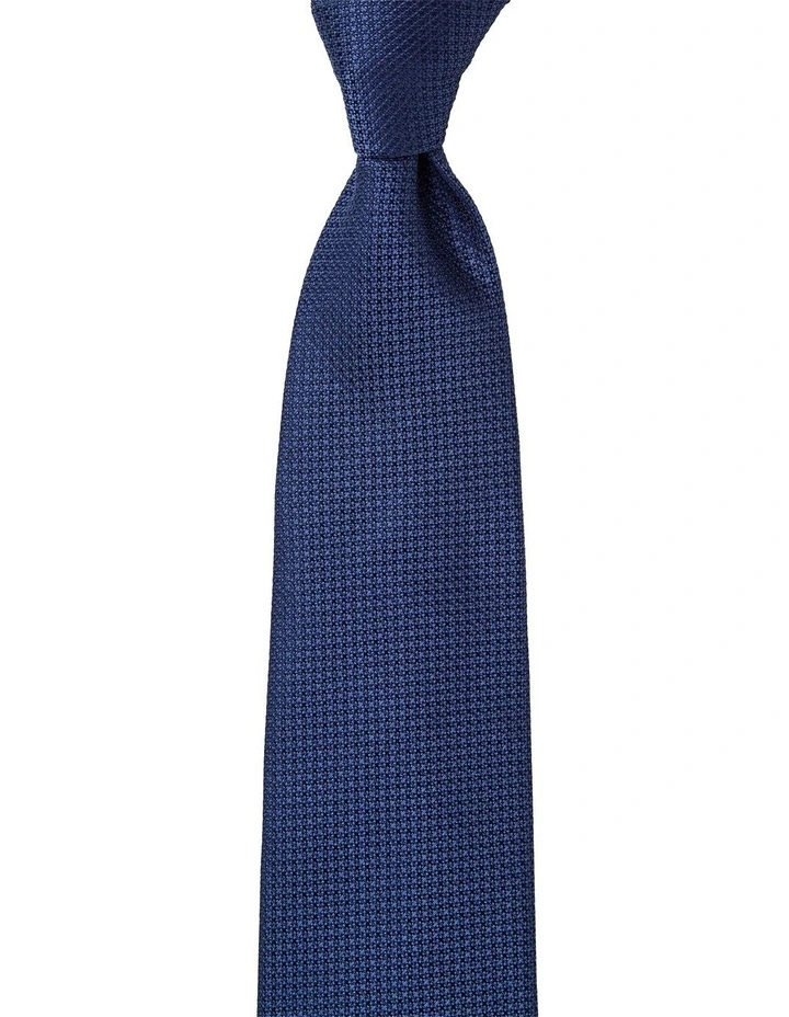 Intrecciato Silk Tie in Navy image 1