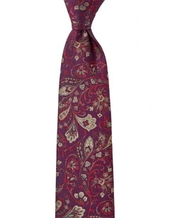 Piuma Paisley Silk Tie in Wine
