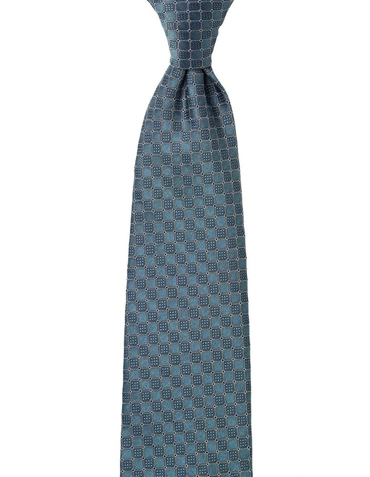Cotton Silk Tie in Teal image 1