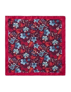Passiflora Pochette Silk Pocket Squares in Wine