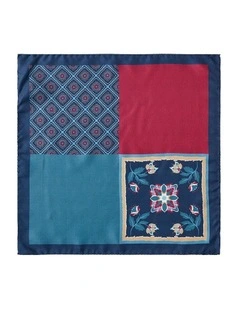 4-Way Piazza Silk Pochette Pocket Squares in Navy