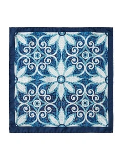 Mosiac Silk Pochette In Blue