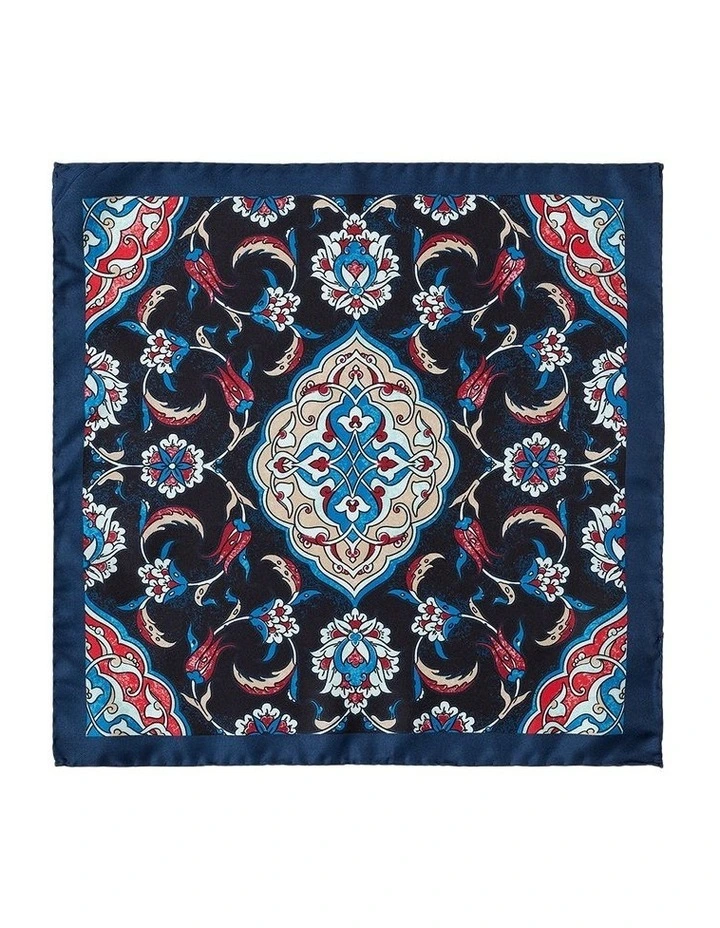 Foglio Silk Pochette In Navy image 1