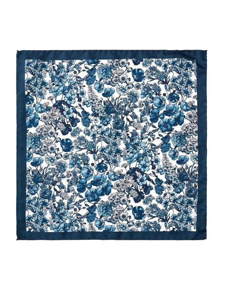 Flora Silk Pochette In Navy image 1