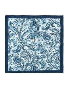 Piuma Paisley Silk Pochette In Blue