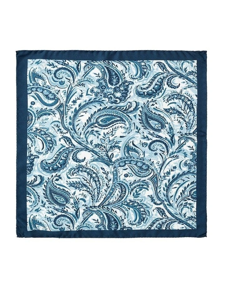 Piuma Paisley Silk Pochette In Blue image 1