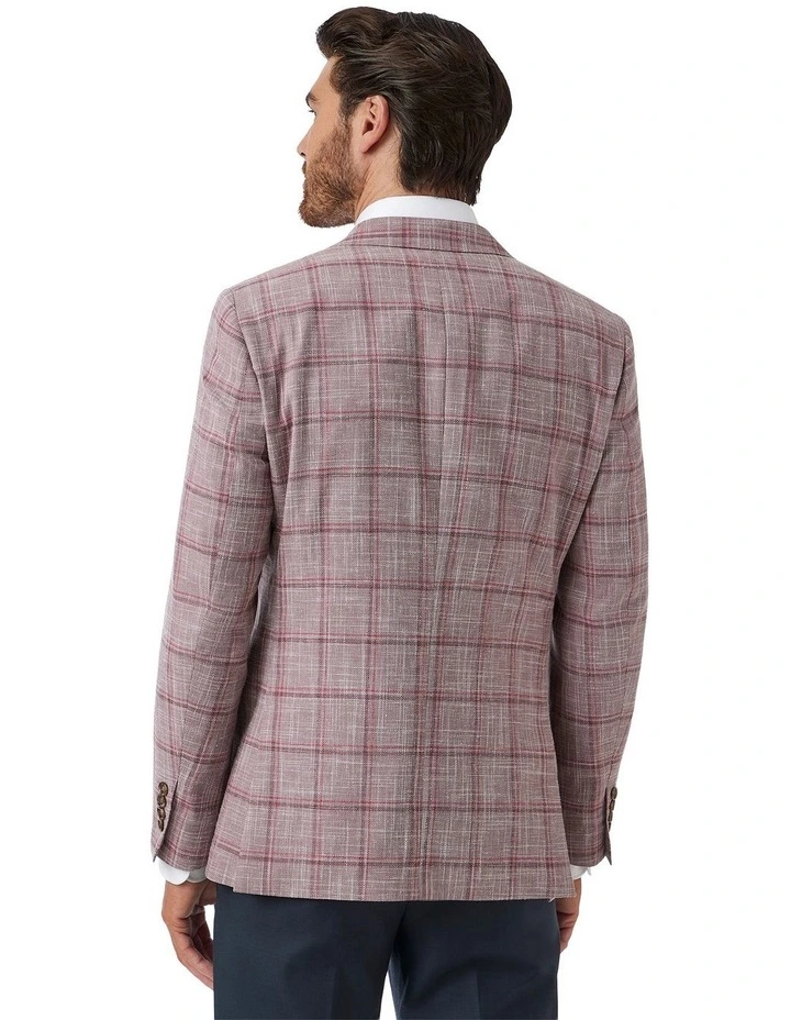 Angelo Tailored Fit Sports Jacket in Mauve image 3