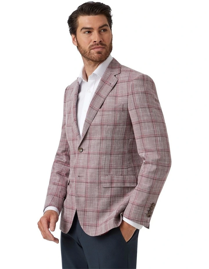 Angelo Tailored Fit Sports Jacket in Mauve image 4