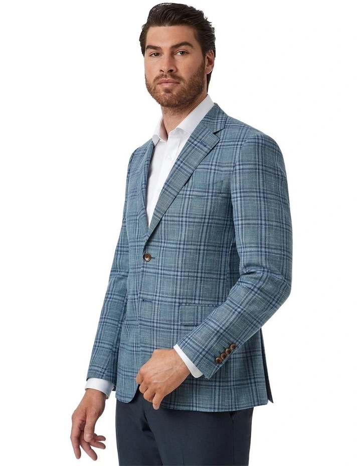 Angelo Tailored Fit Sports Jacket in Teal image 4