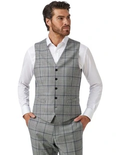 Silvio Tailored Fit Vest in Grey