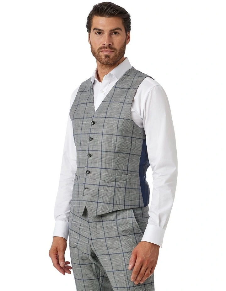 Silvio Tailored Fit Vest in Grey image 2