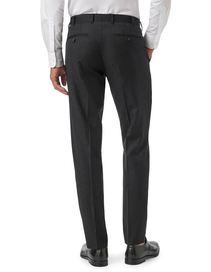 Fabio Tailored Fit Trouser in Black image 2