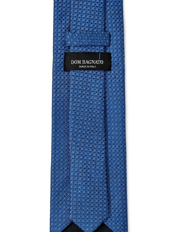 Tessuto Di Stelle Silk & Linen Tie In Auzre image 2