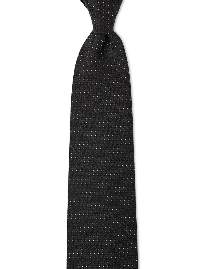Tessuto Di Stelle Silk & Linen Tie In Black image 1