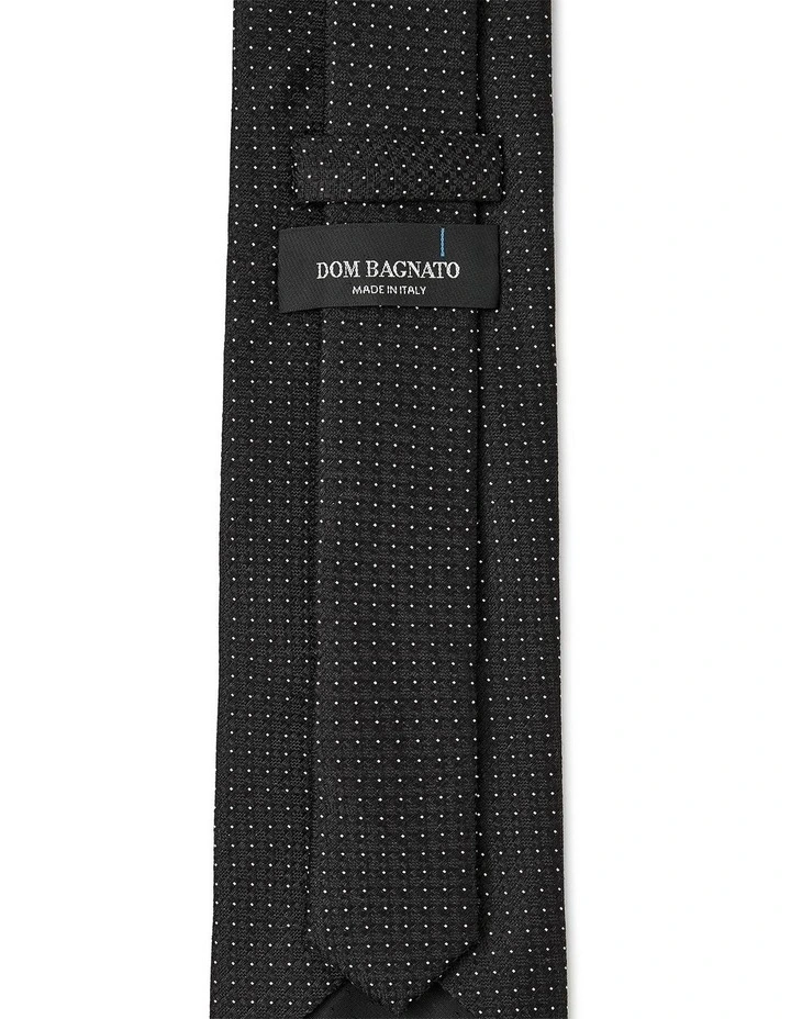Tessuto Di Stelle Silk & Linen Tie In Black image 2