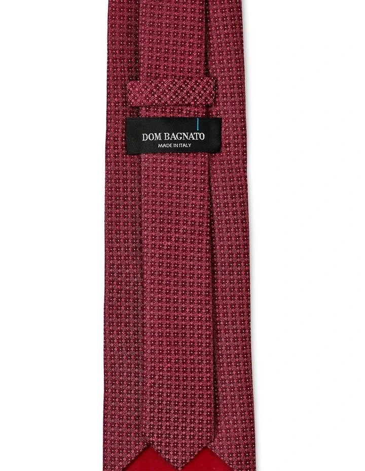 Tessuto Di Stelle Silk & Linen Tie In Bordeaux image 2