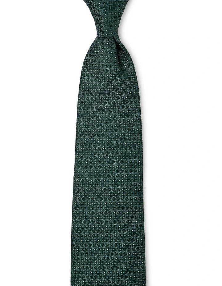 Tessuto Di Stelle Silk & Linen Tie In Olive image 1