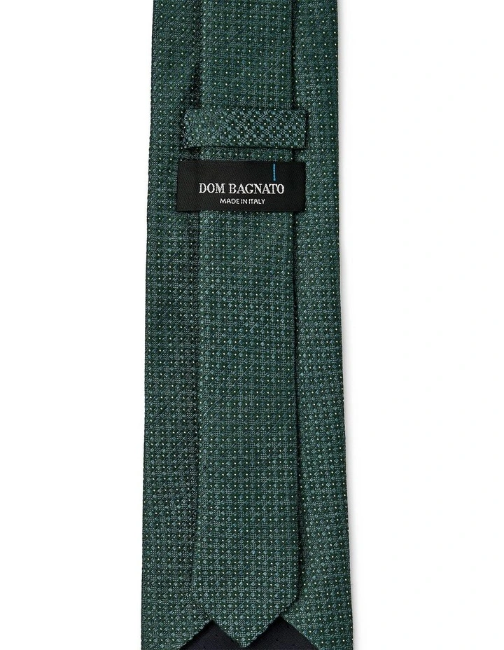 Tessuto Di Stelle Silk & Linen Tie In Olive image 2