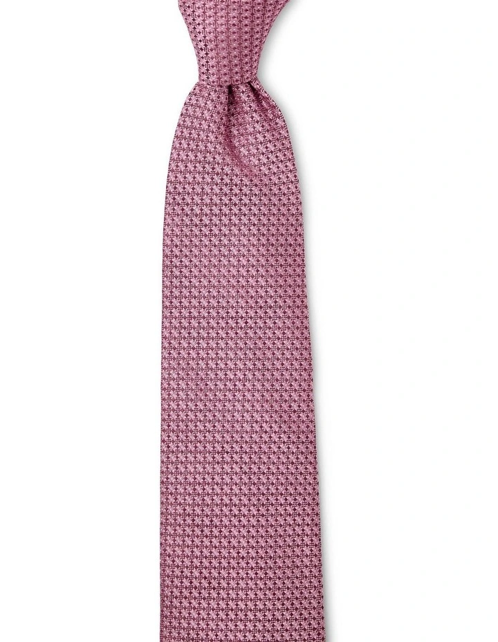 Tessuto Di Stelle Silk & Linen Tie In Rose image 1