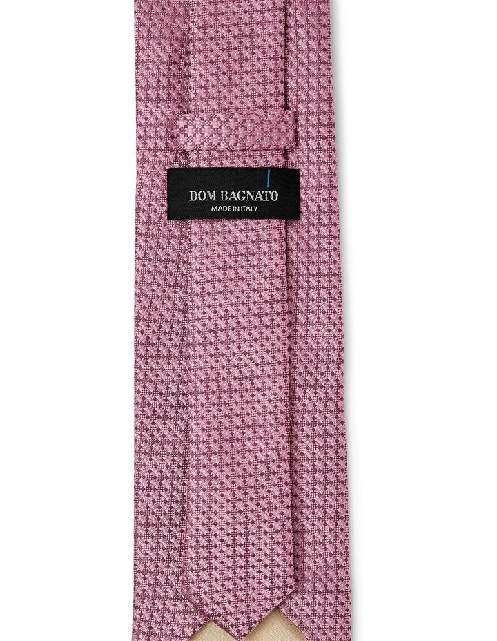 Tessuto Di Stelle Silk & Linen Tie In Rose image 2