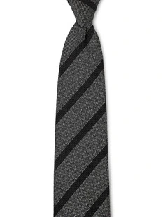 Tessuto A Righe Silk & Cotton Tie In Black