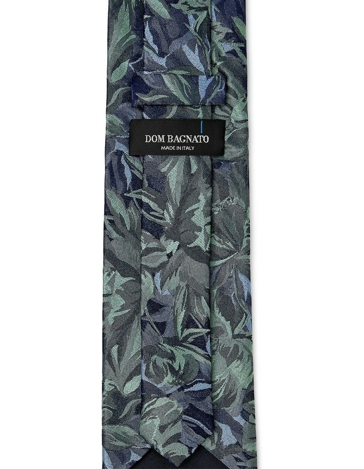 Peonia Grande Silk Tie In Olive image 2