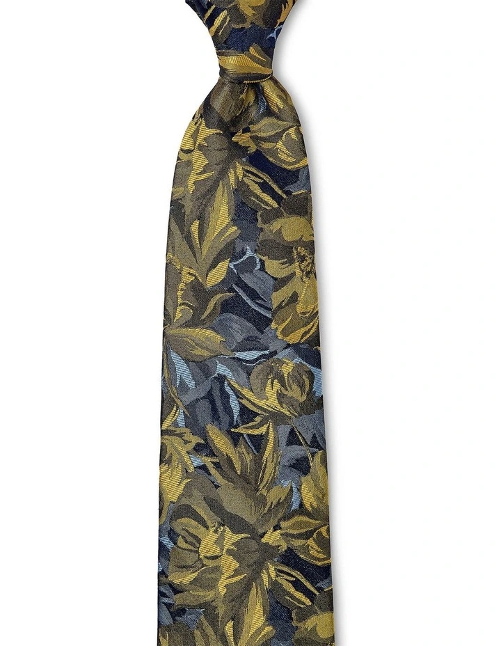 Peonia Grande Silk Tie In Yellow image 1