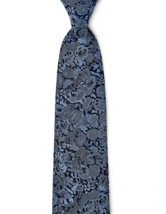Sagoma Fiori Silk Tie In Azure