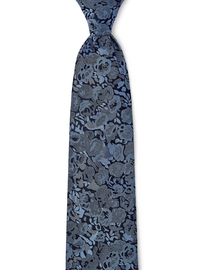 Sagoma Fiori Silk Tie In Azure image 1