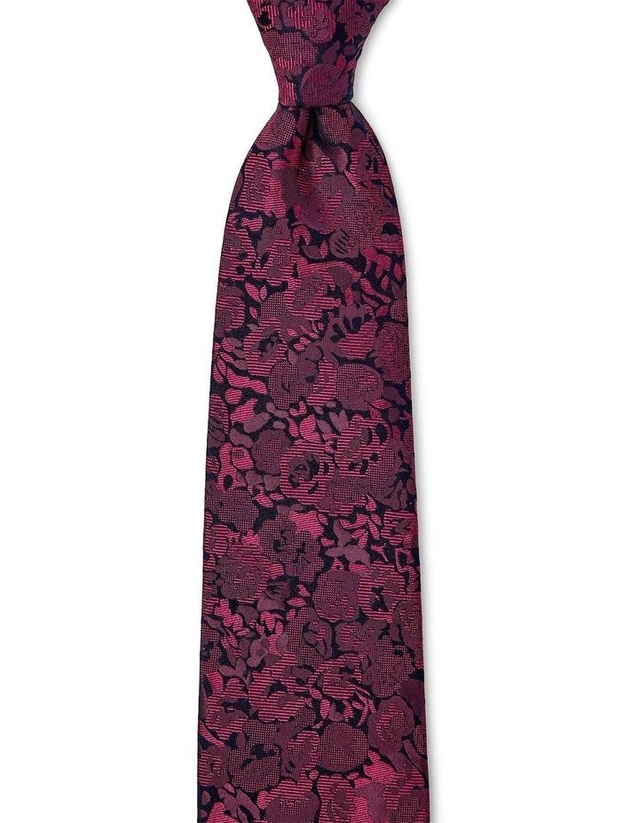 Sagoma Fiori Silk Tie In Bordeaux image 1