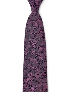 Sagoma Fiori Silk Tie In Plum
