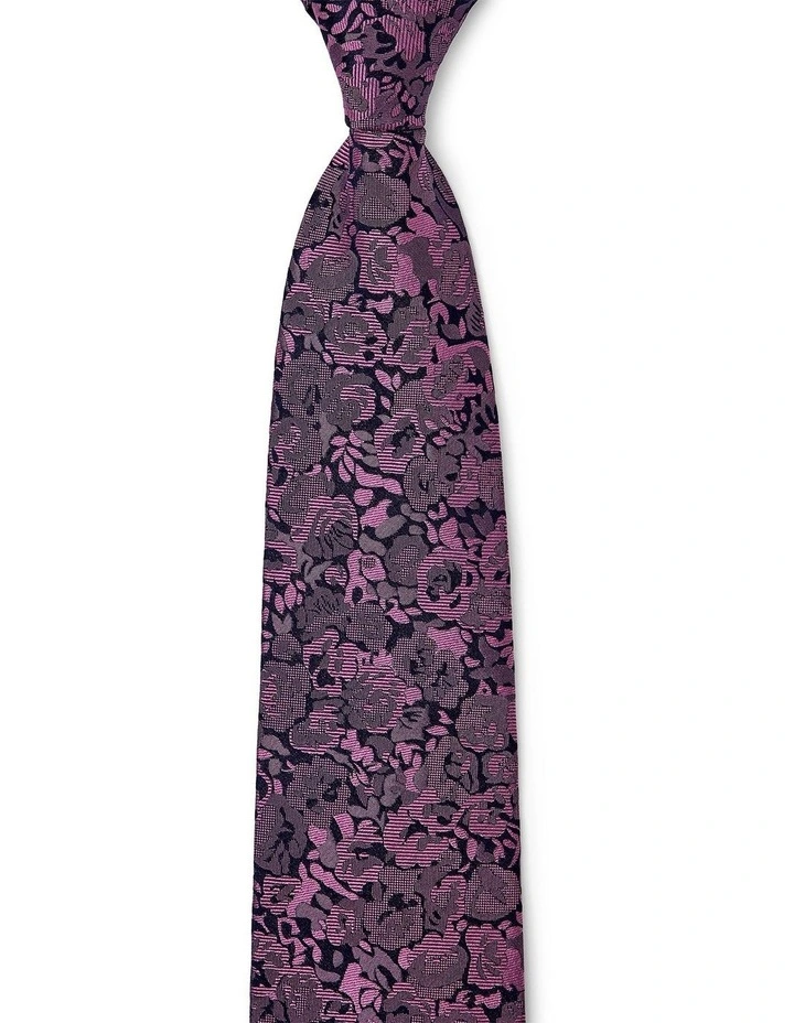 Sagoma Fiori Silk Tie In Plum image 1