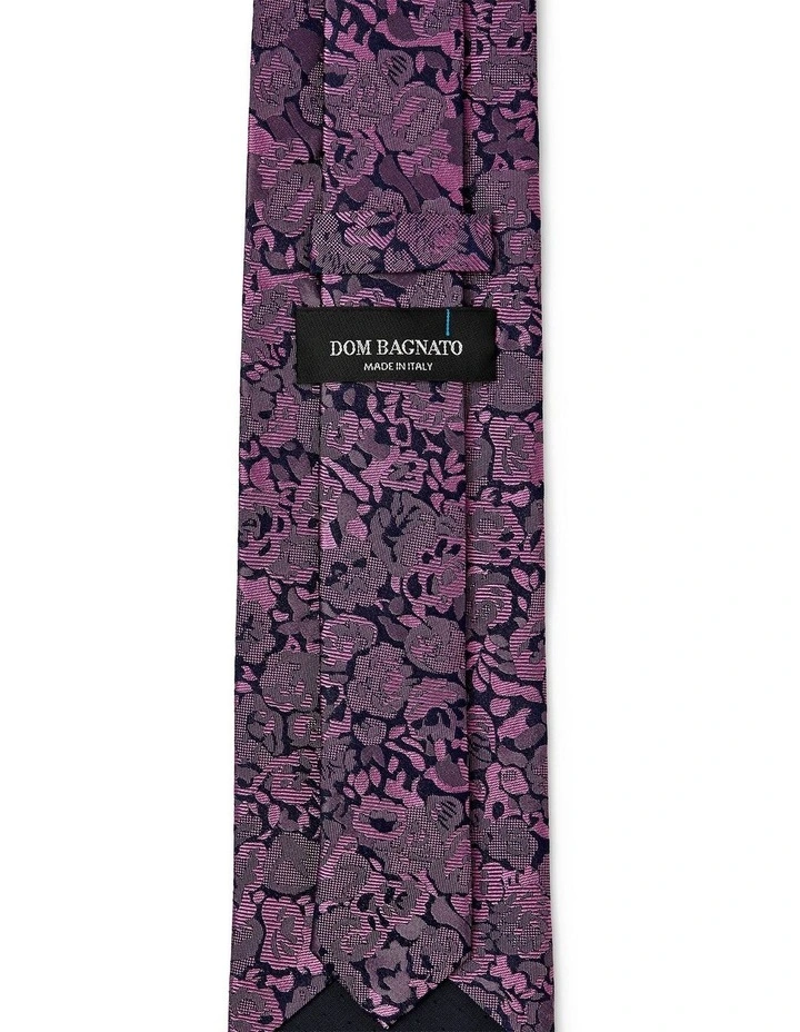 Sagoma Fiori Silk Tie In Plum image 2