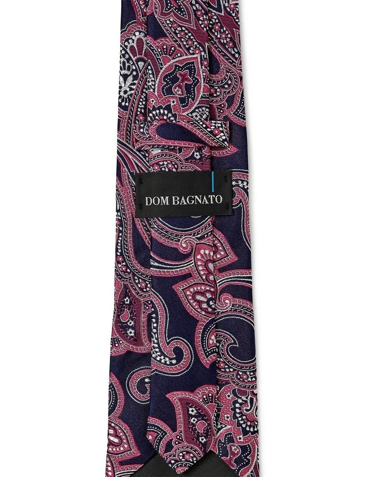 Paisley Grande Silk Tie In Bordeaux image 2