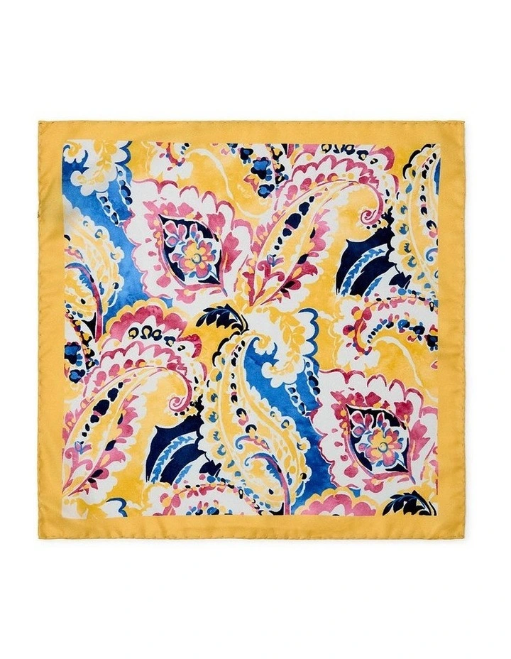 Dipinto Paisley Silk Pochette In Yellow image 1