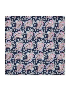 Paisley Shappe Silk Pochette in Navy