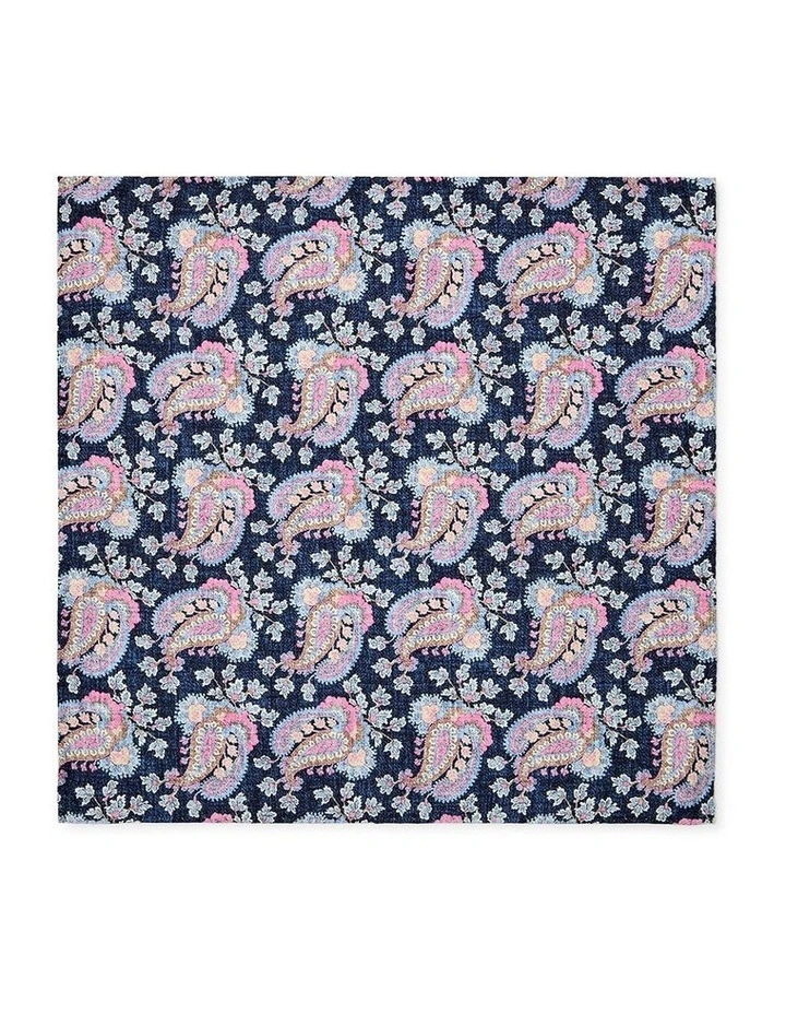Paisley Shappe Silk Pochette in Navy image 1